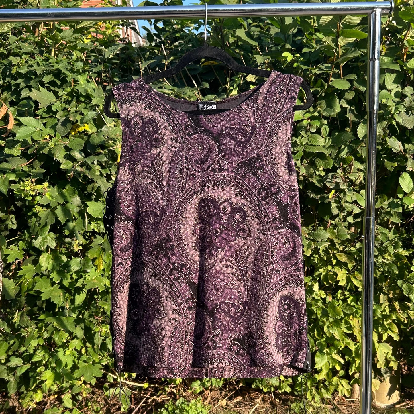 Purple Paisley Lace Up Tank